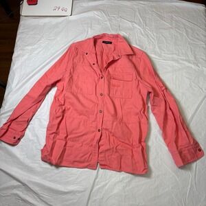 JONES NEW YORK SIGNATURE Coral Button Down Utility Shirt Women Size Not labeled